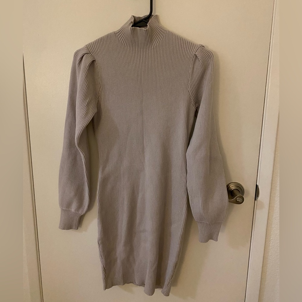 Amazon Women's Long Sleeve Ribbed Dress - gray